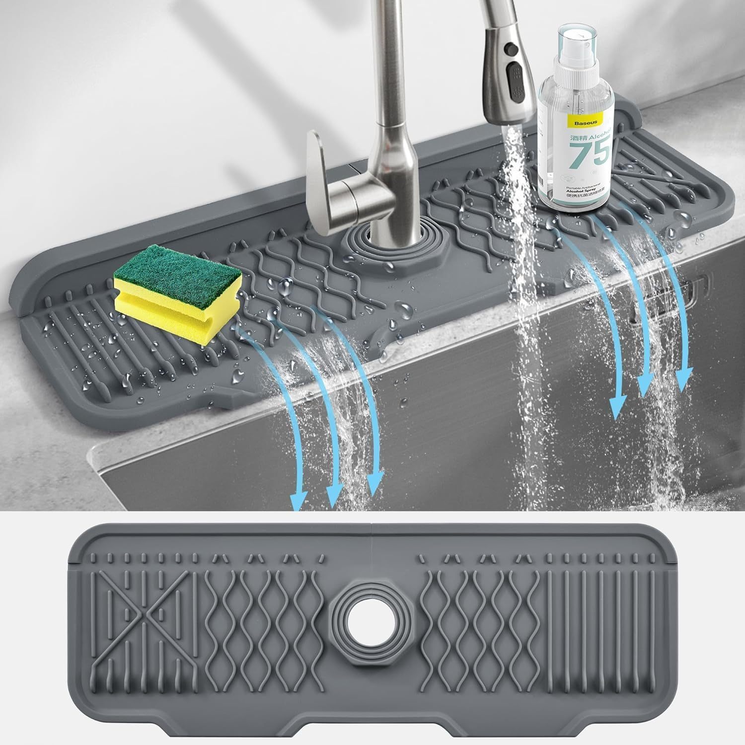 Silicone Tap Washer - Alfombrilla protectora contra salpicaduras de grifo